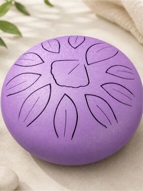 Lavender Steel Tongue Drum 6" 11 Notes C Key | Meditation & Relaxing Sound Gift